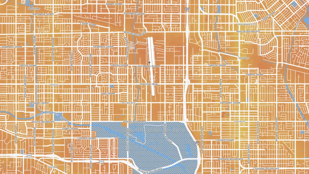 Transit Grade map of 91406, CA