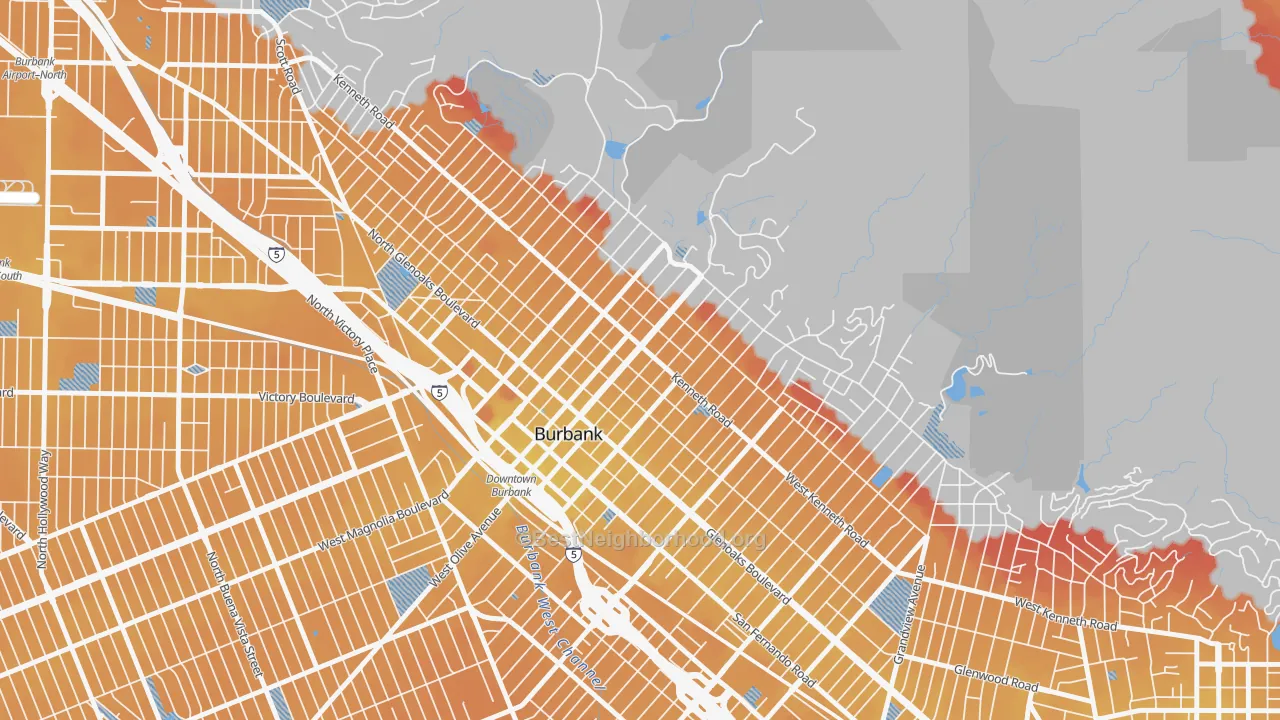 Transit Grade map of 91501, CA