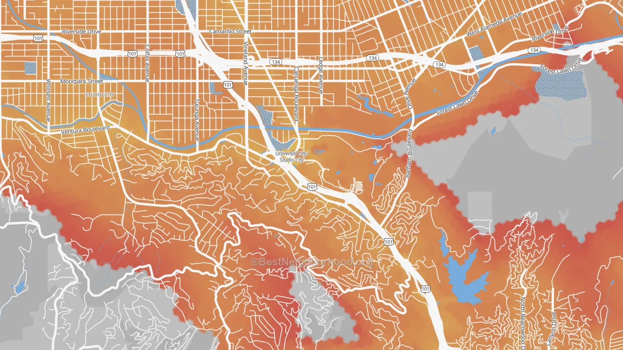 Transit Grade map of 91608, CA