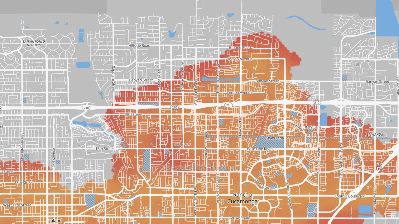 Transit Grade map of 91701, CA