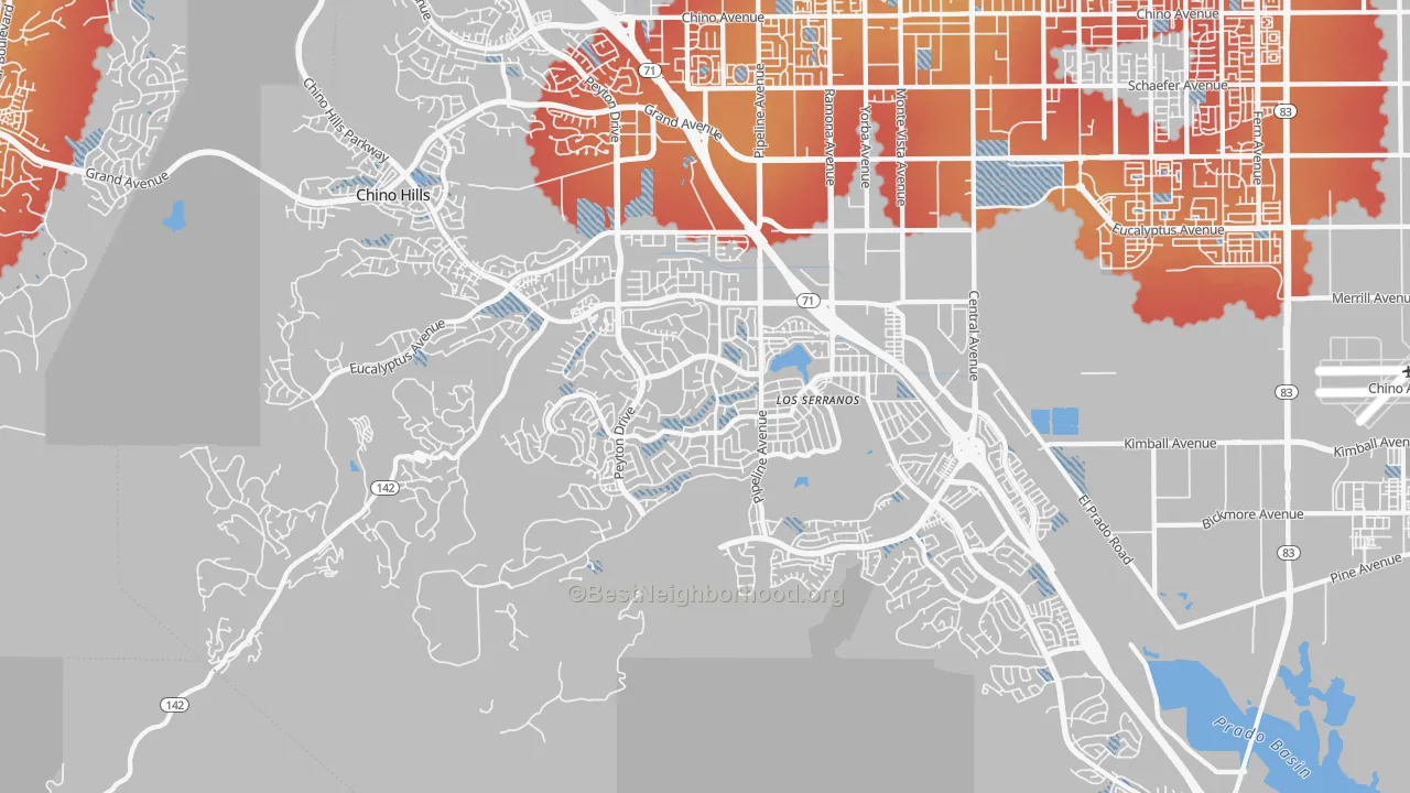 Transit Grade map of 91709, CA