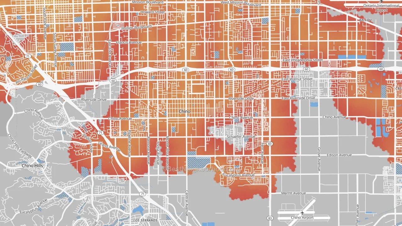 Transit Grade map of 91710, CA