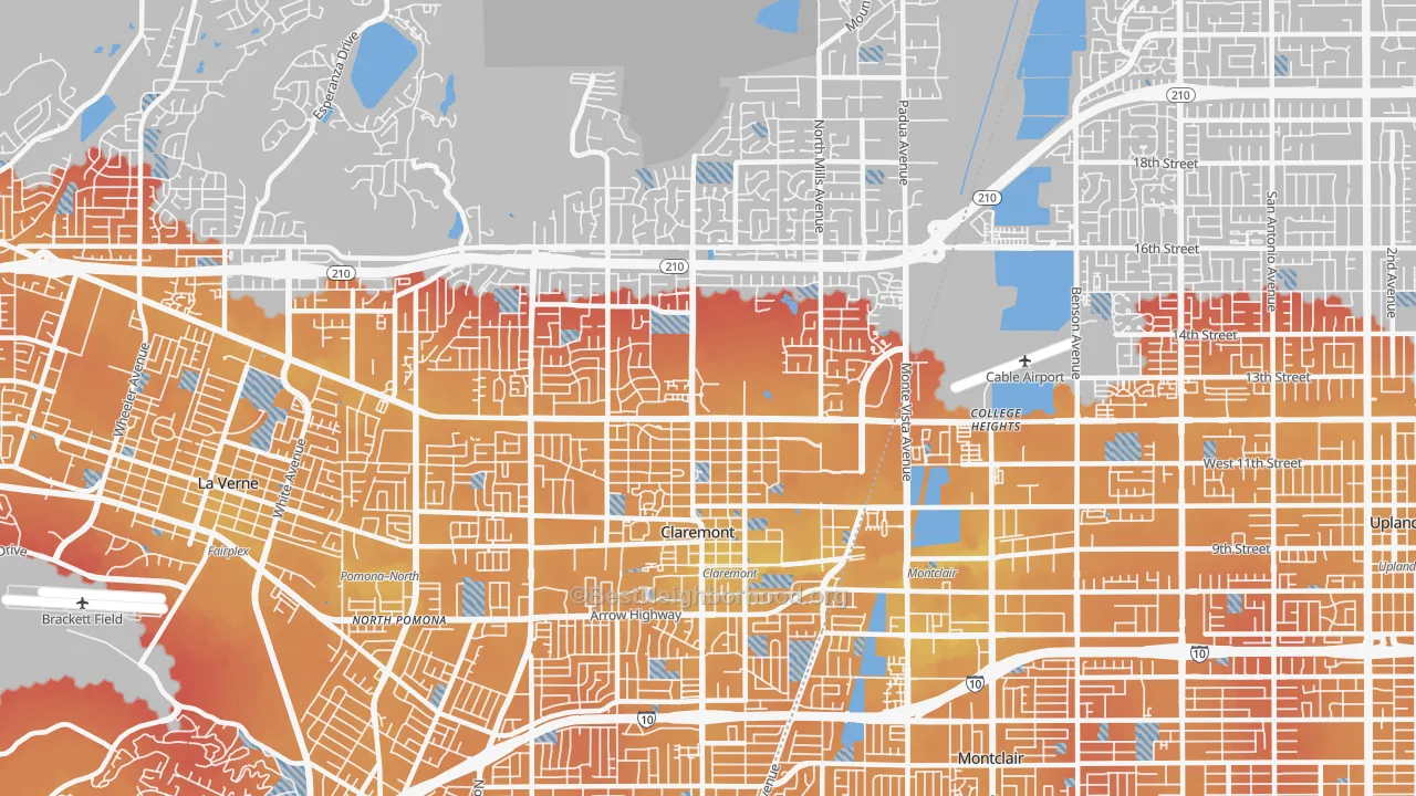 Transit Grade map of 91711, CA