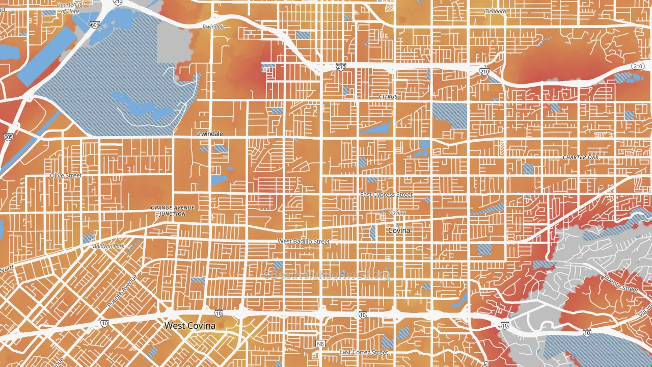 Transit Grade map of 91722, CA