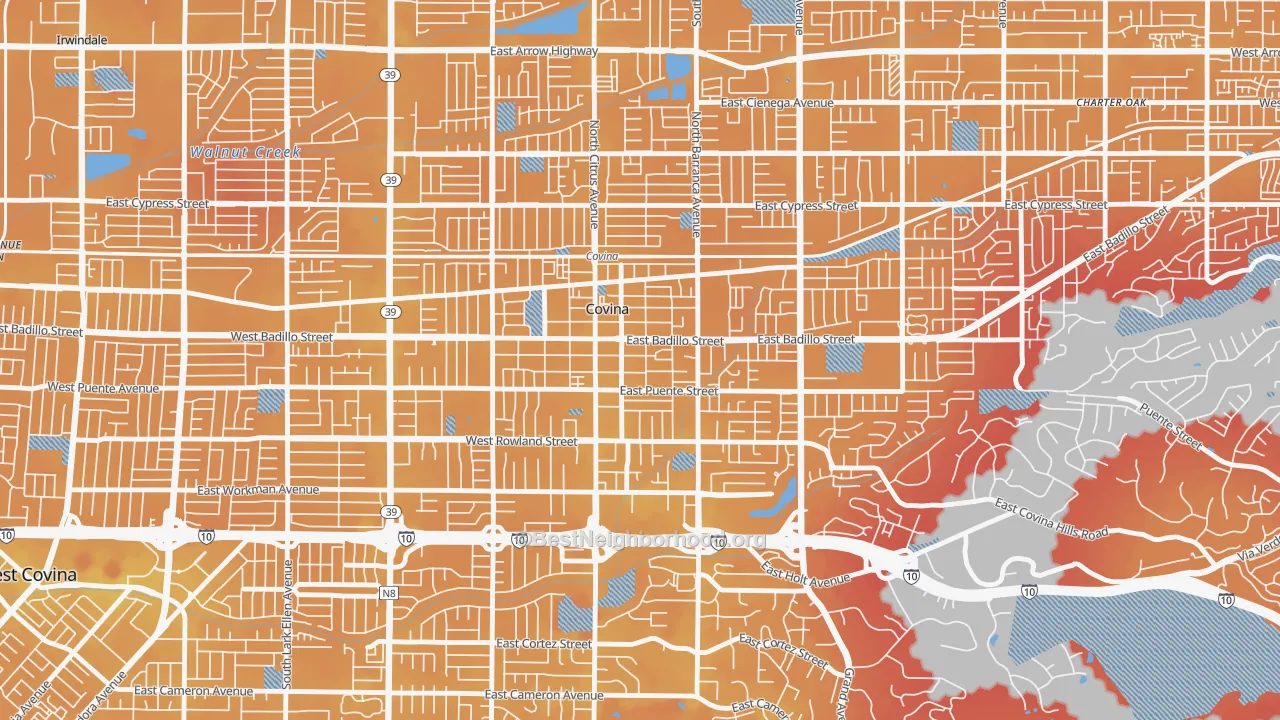 Transit Grade map of 91723, CA