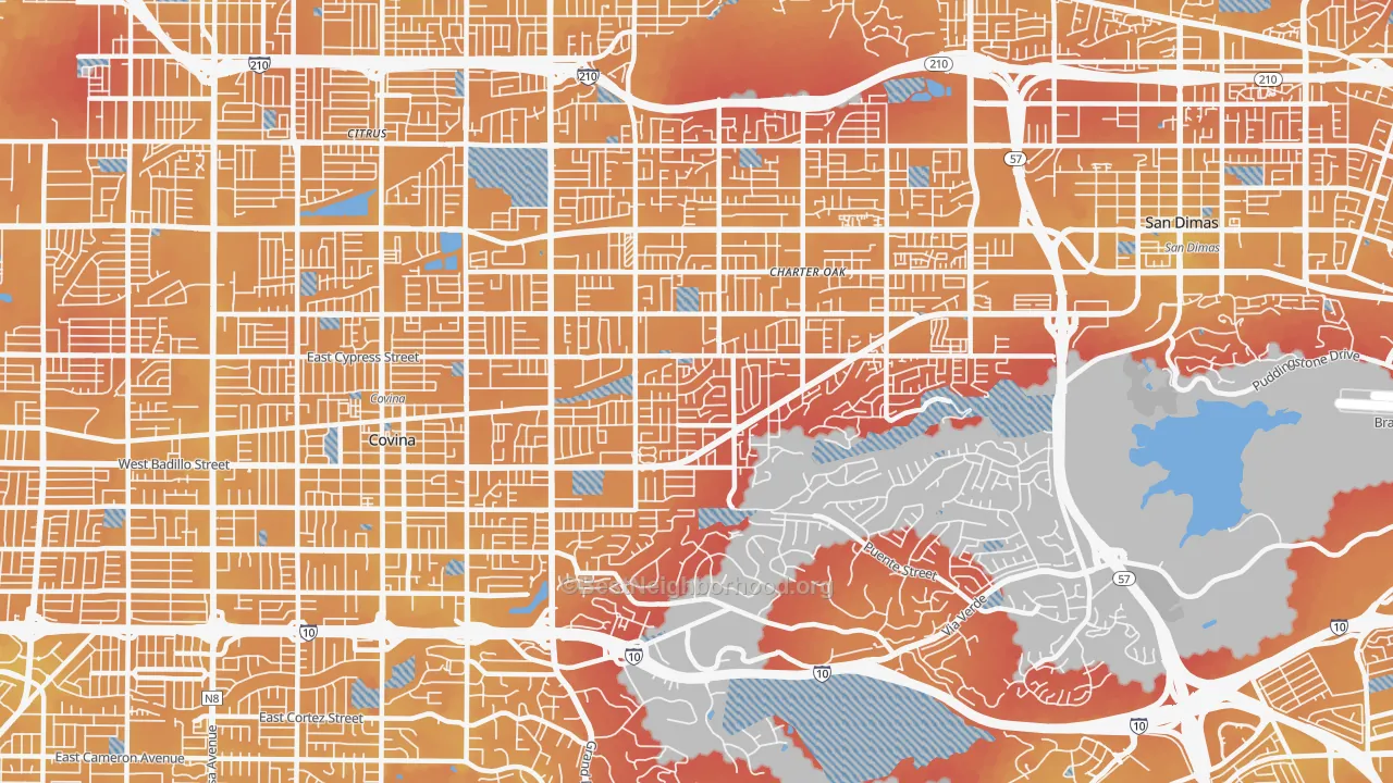 Transit Grade map of 91724, CA