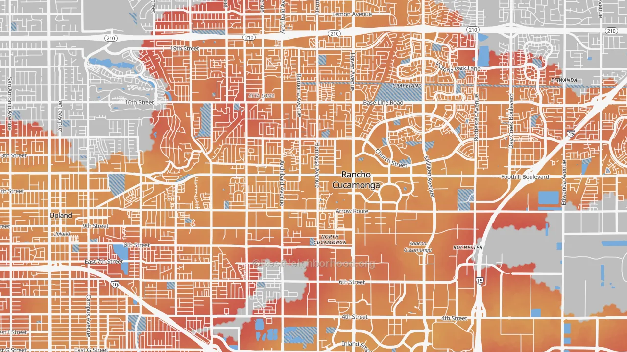 Transit Grade map of 91730, CA
