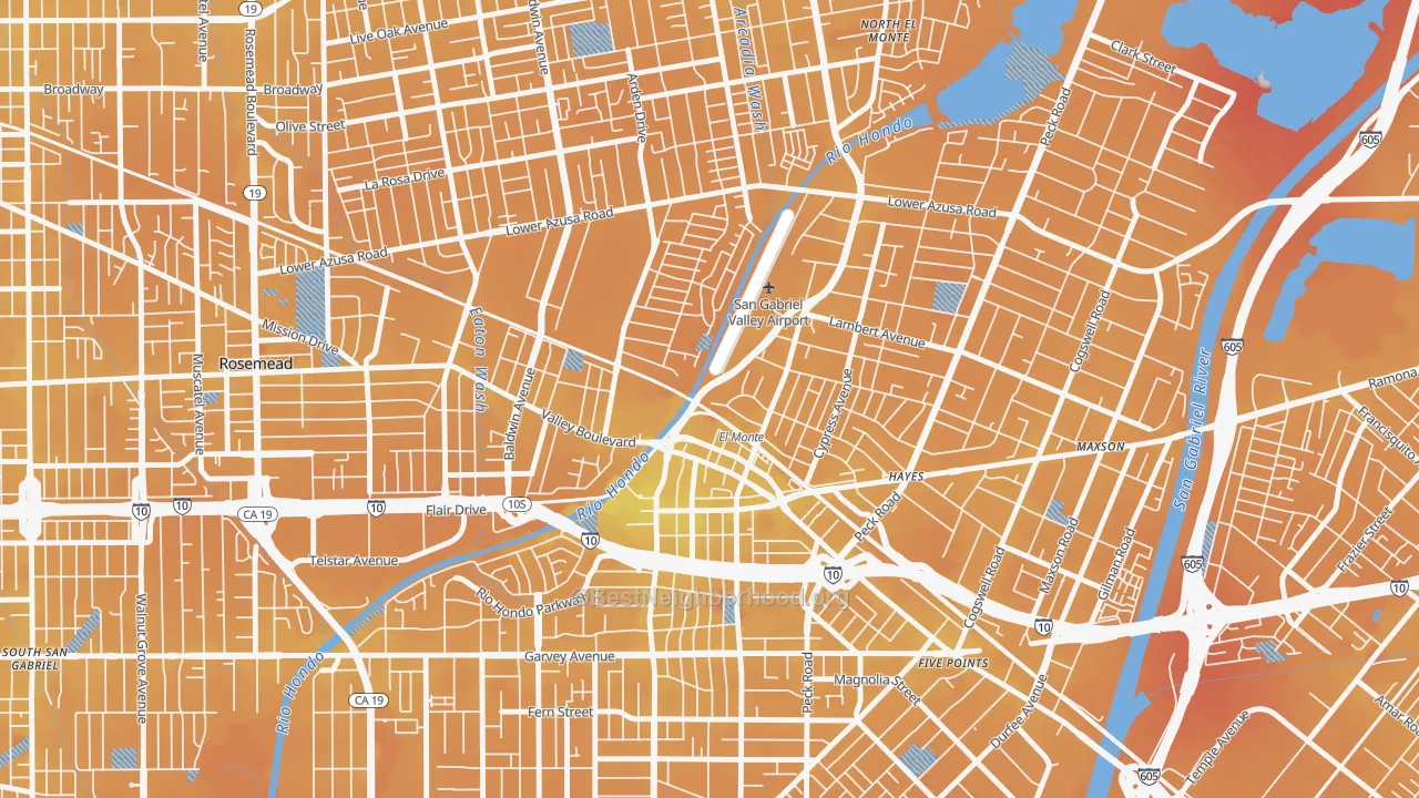 Transit Grade map of 91731, CA