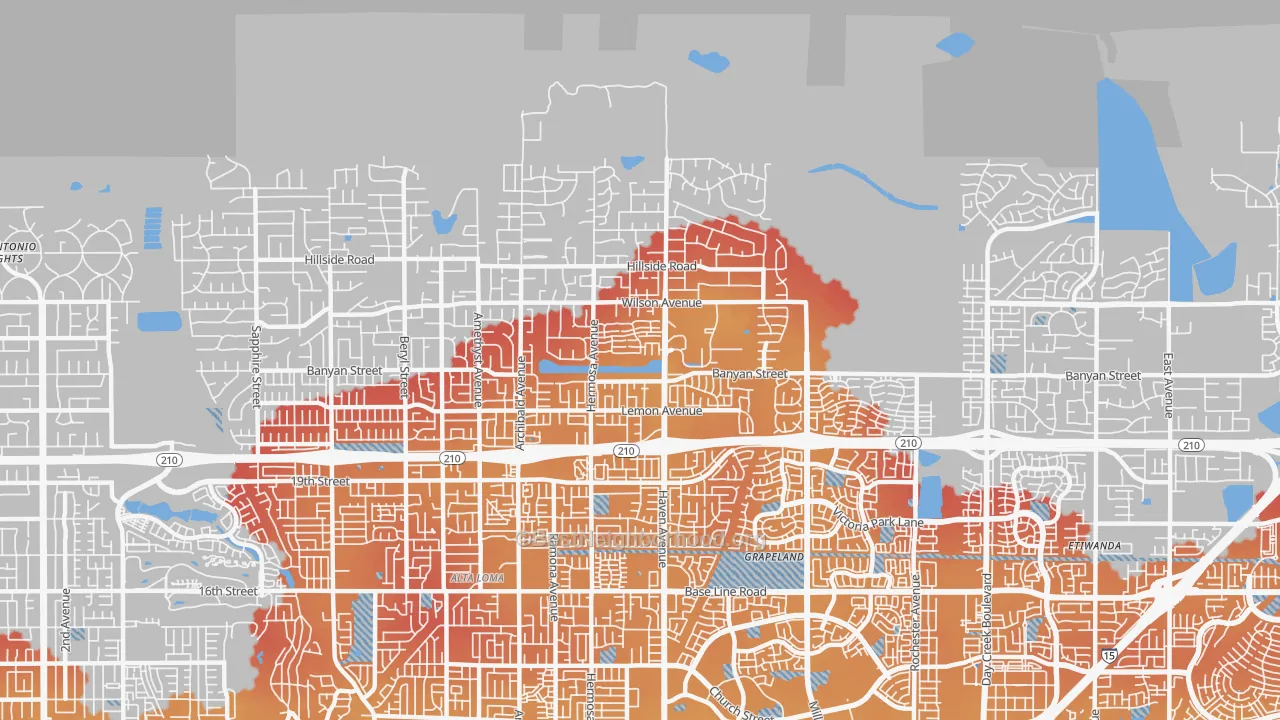Transit Grade map of 91737, CA