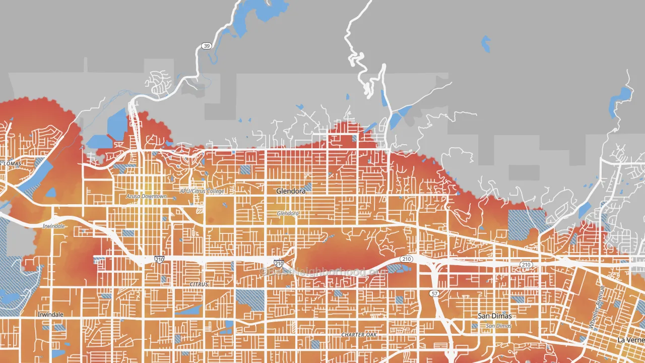 Transit Grade map of 91741, CA