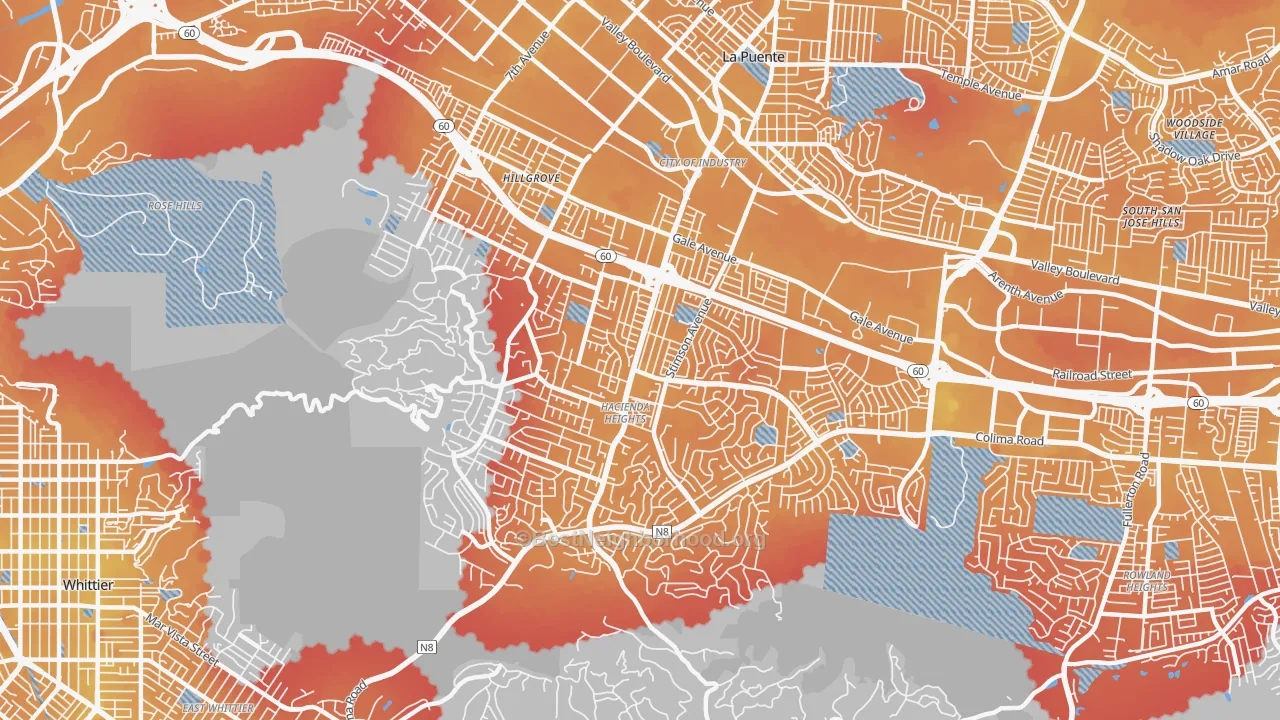 Transit Grade map of 91745, CA