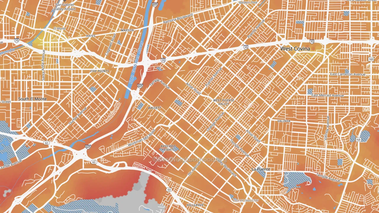 Transit Grade map of 91746, CA
