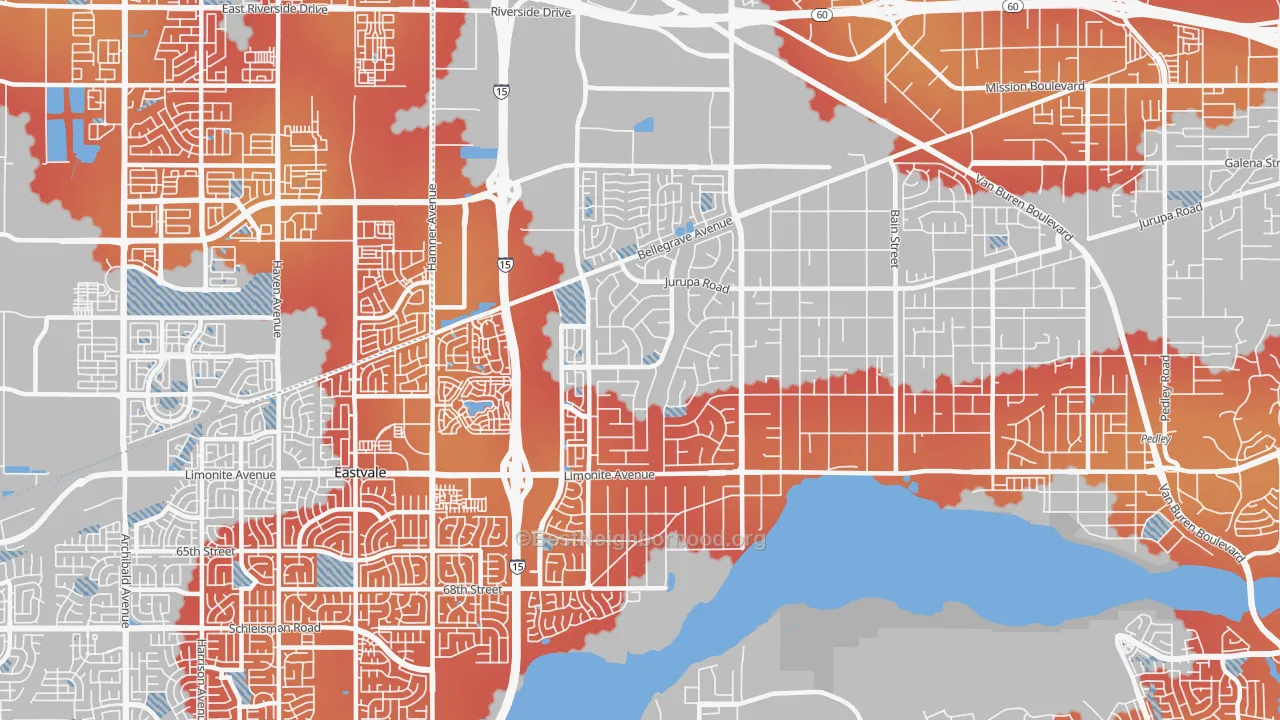 Transit Grade map of 91752, CA