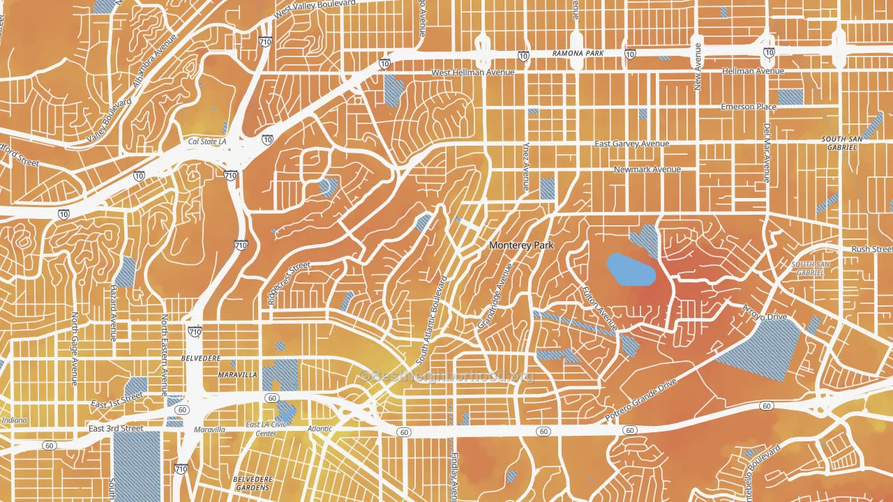 Transit Grade map of 91754, CA