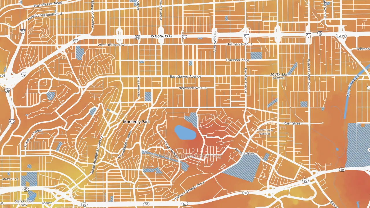 Transit Grade map of 91755, CA