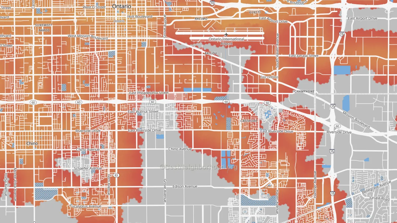 Transit Grade map of 91761, CA