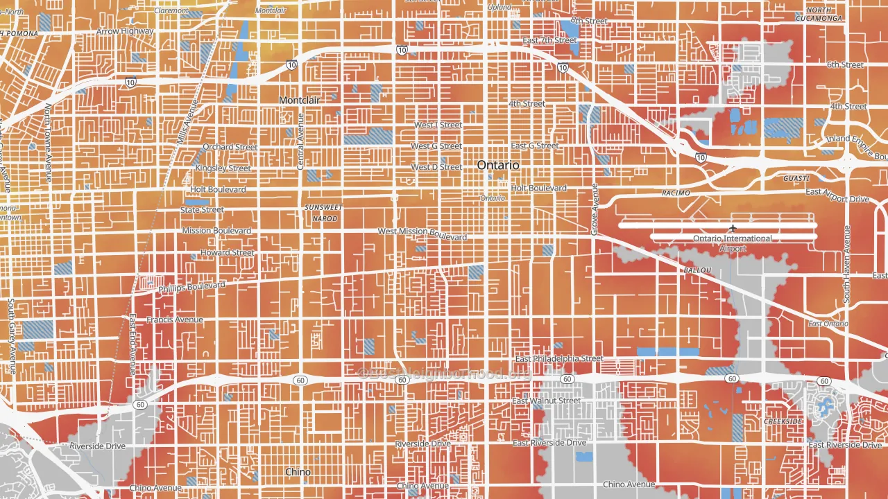Transit Grade map of 91762, CA