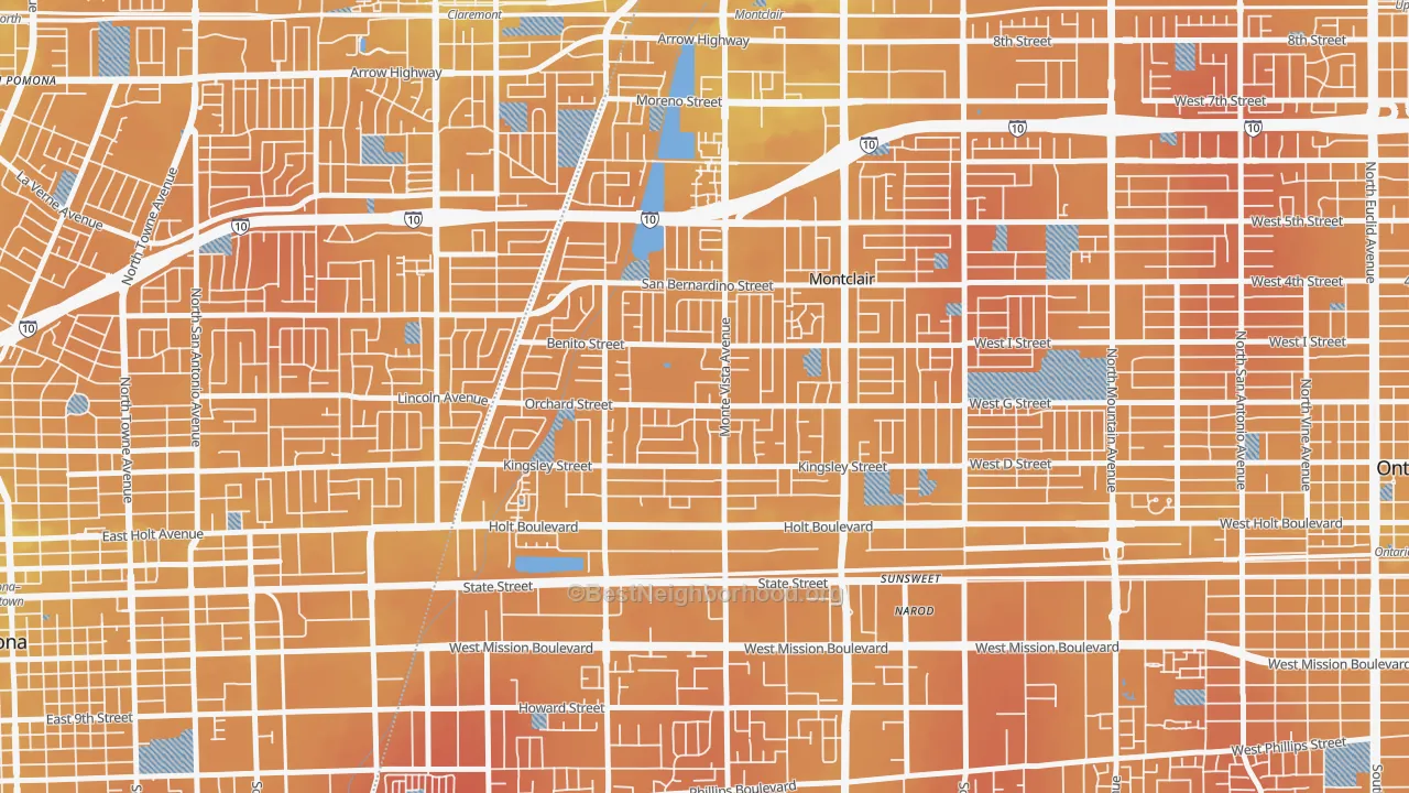 Transit Grade map of 91763, CA
