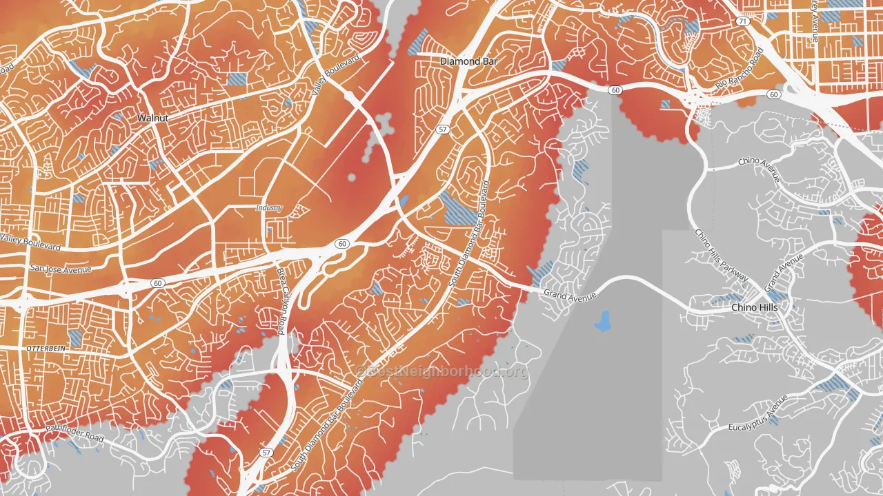 Transit Grade map of 91765, CA
