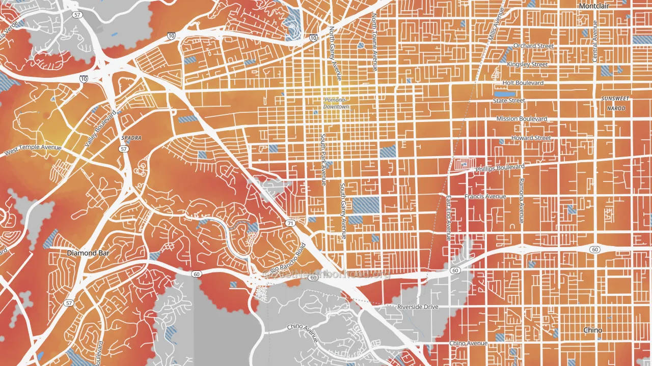 Transit Grade map of 91766, CA