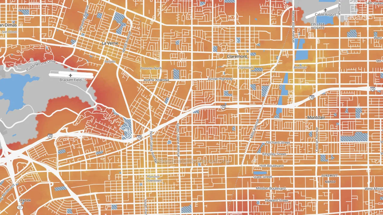 Transit Grade map of 91767, CA