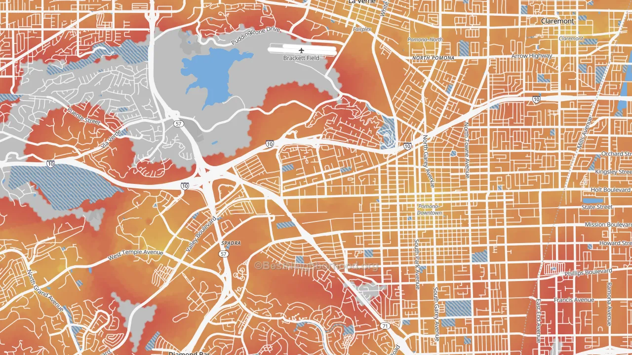Transit Grade map of 91768, CA