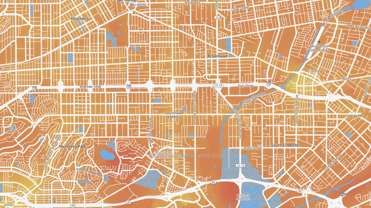 Transit Grade map of 91770, CA