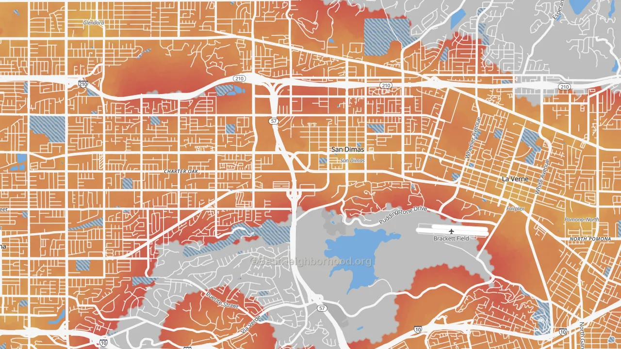 Transit Grade map of 91773, CA