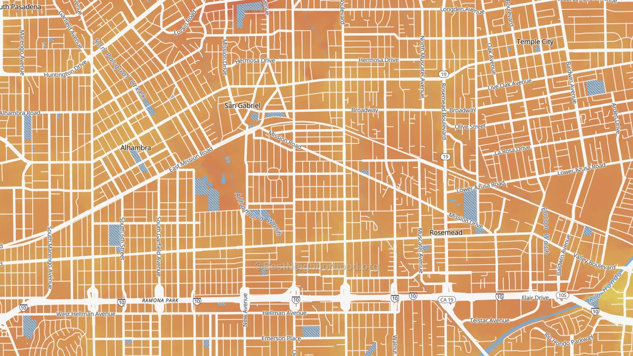Transit Grade map of 91776, CA