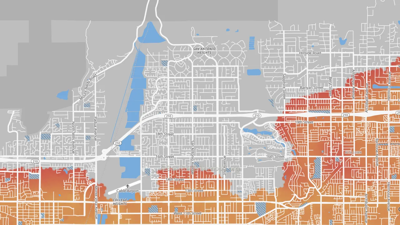 Transit Grade map of 91784, CA