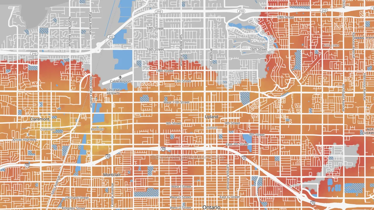 Transit Grade map of 91786, CA