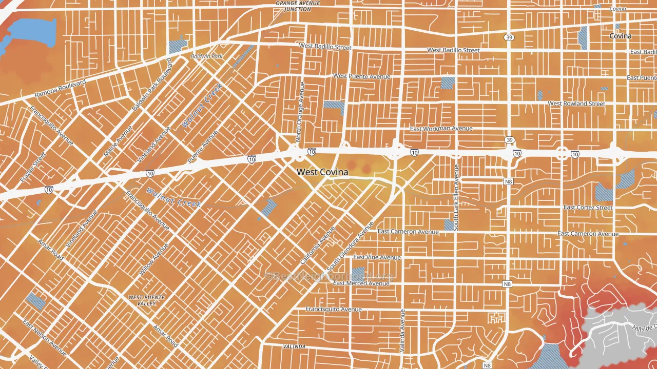 Transit Grade map of 91790, CA