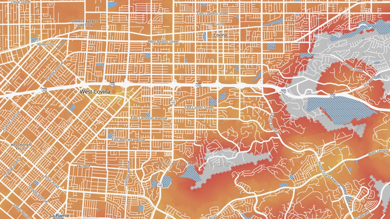 Transit Grade map of 91791, CA