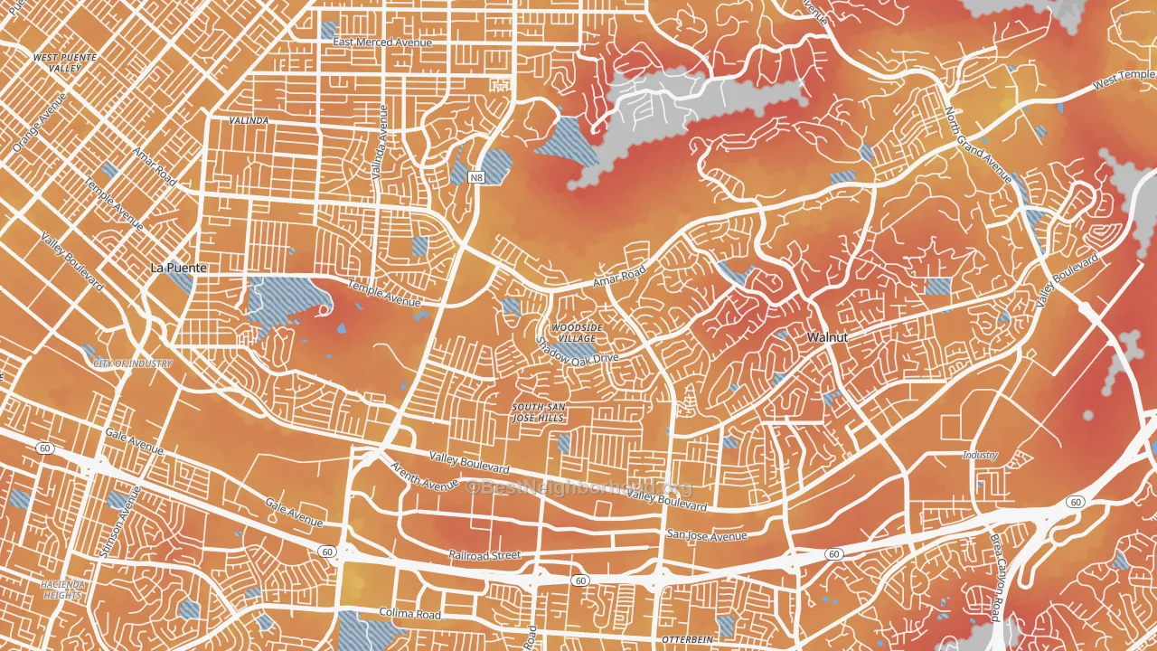Transit Grade map of 91792, CA