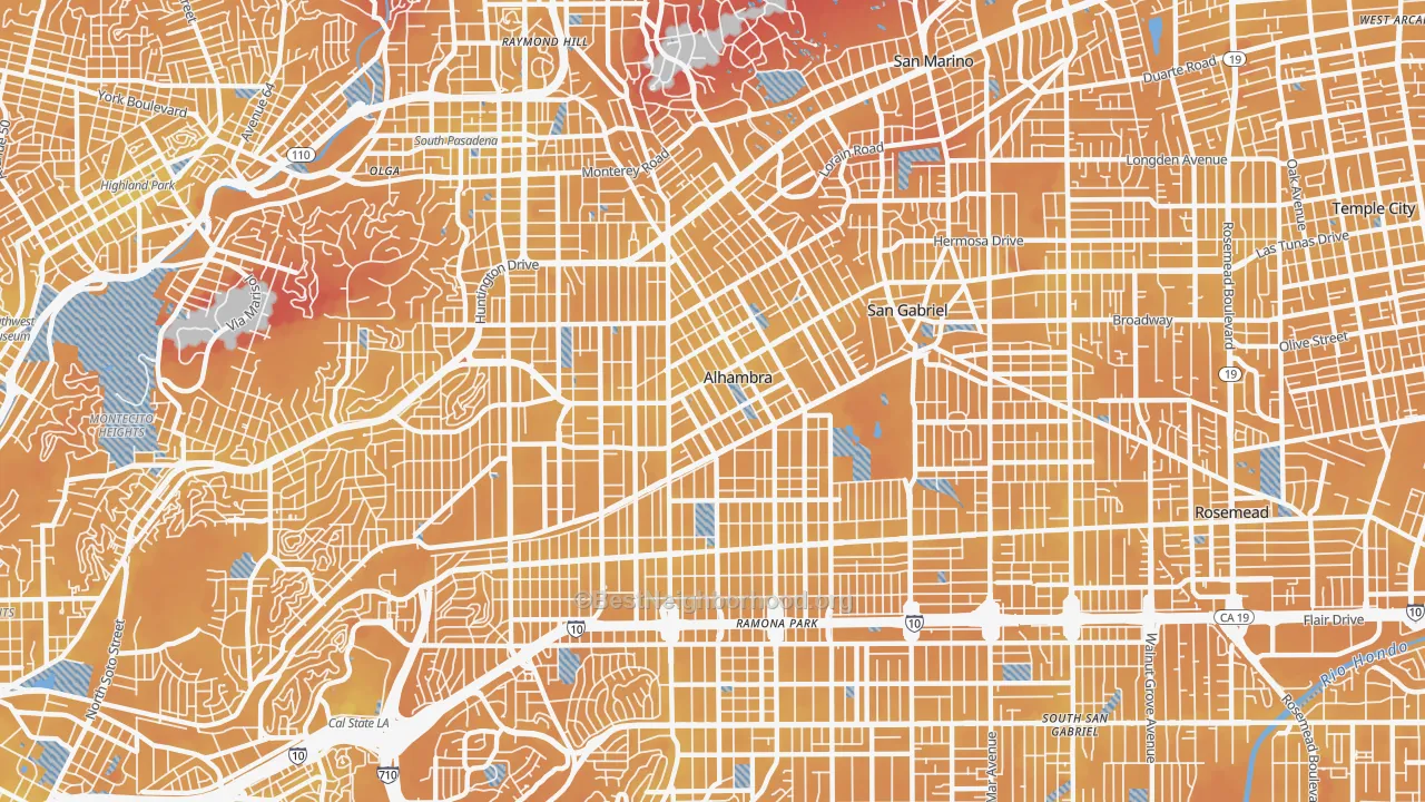 Transit Grade map of 91801, CA