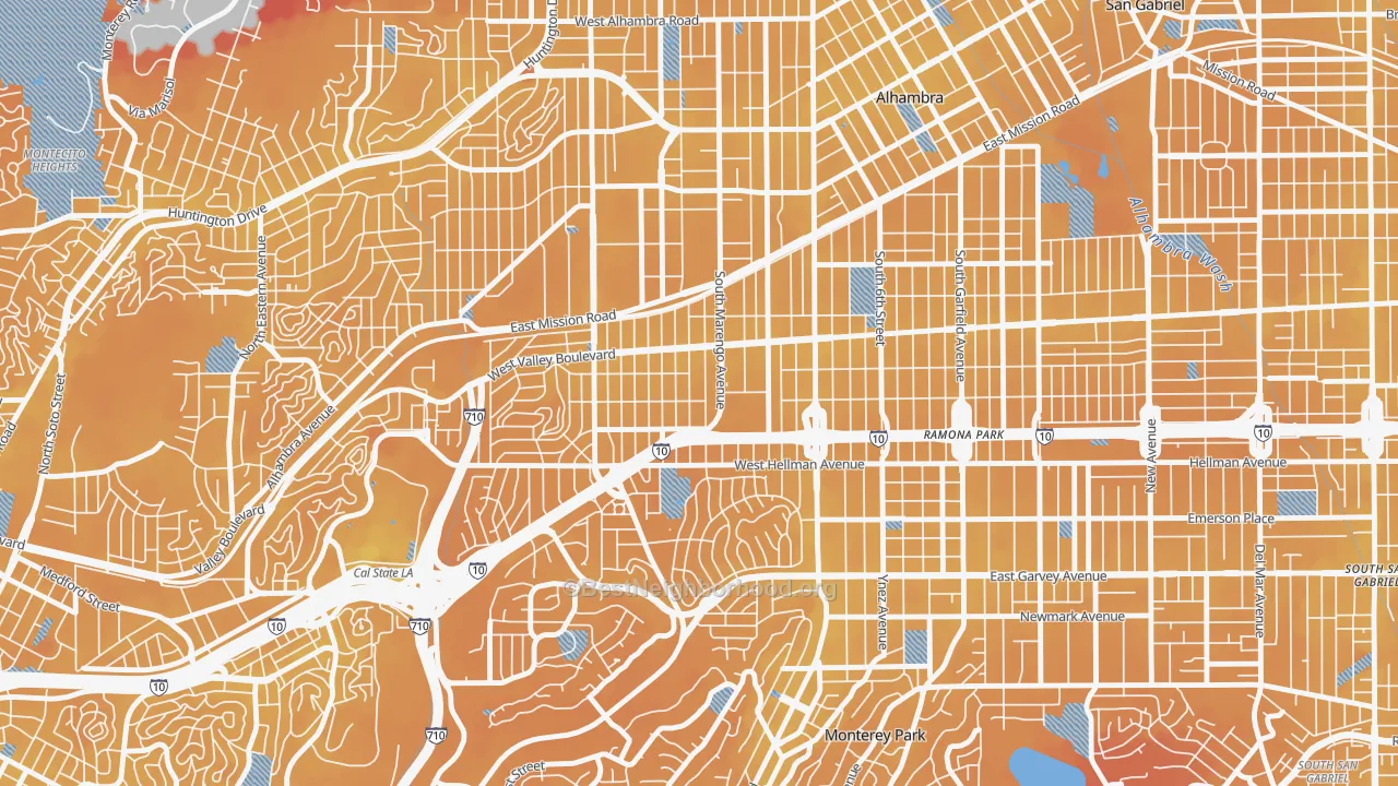 Transit Grade map of 91803, CA