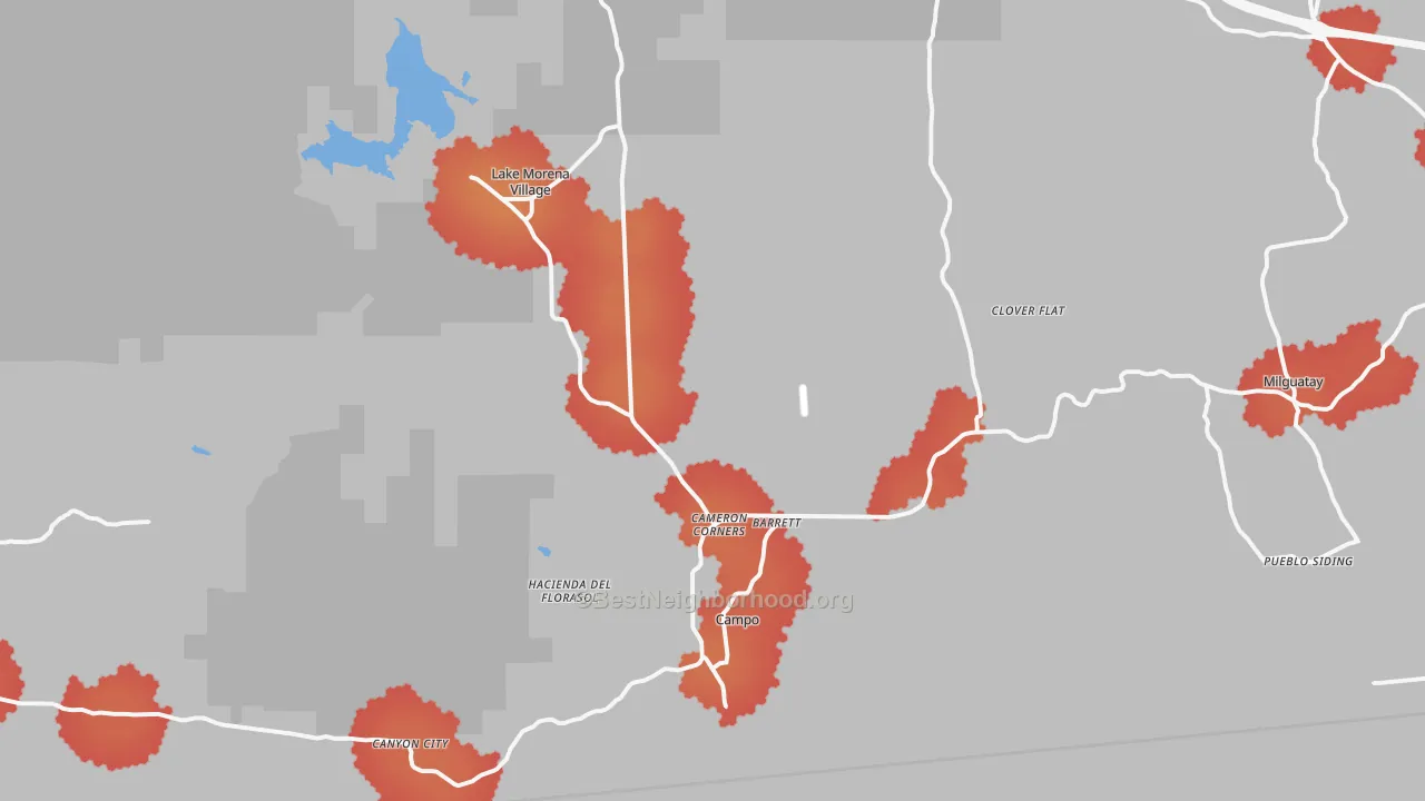 Transit Grade map of 91906, CA