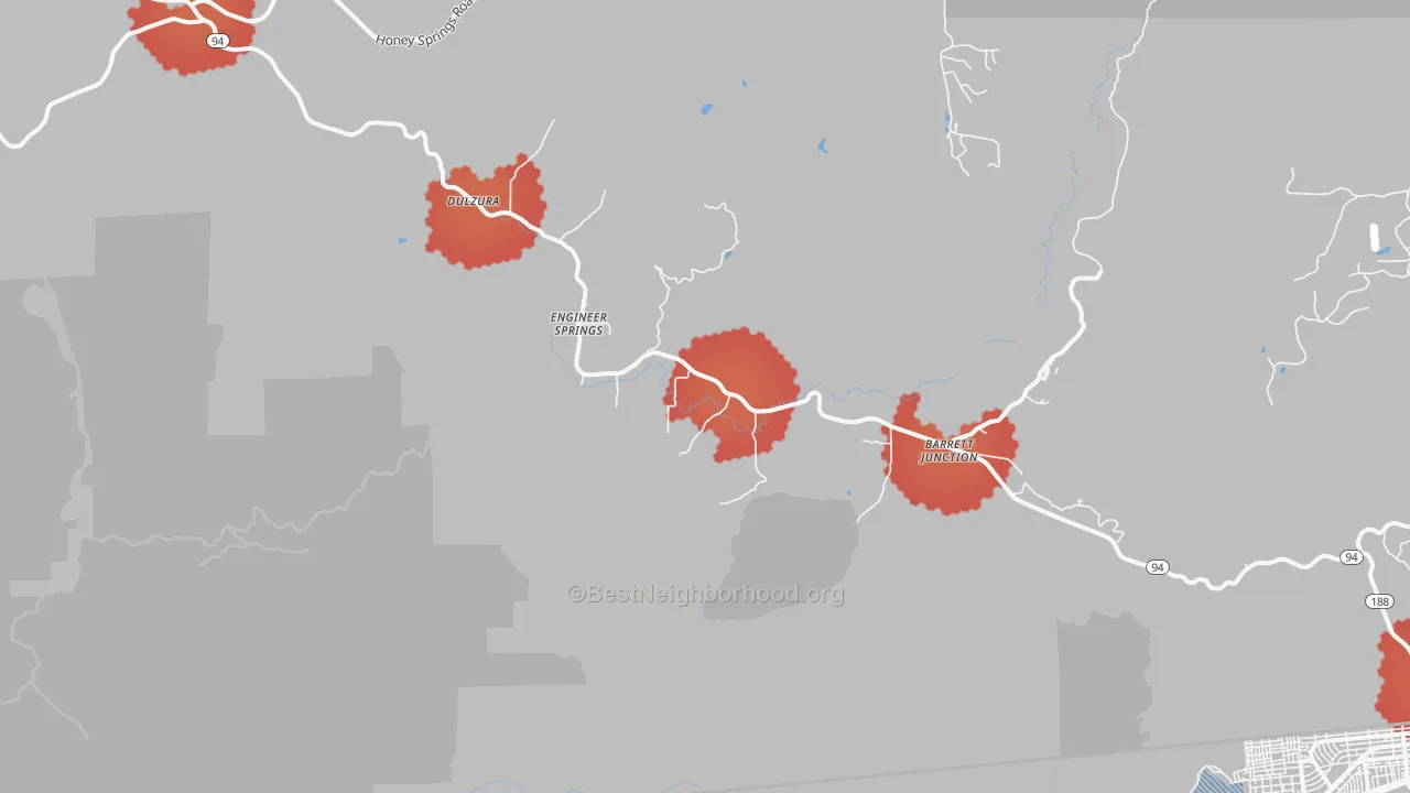 Transit Grade map of 91917, CA
