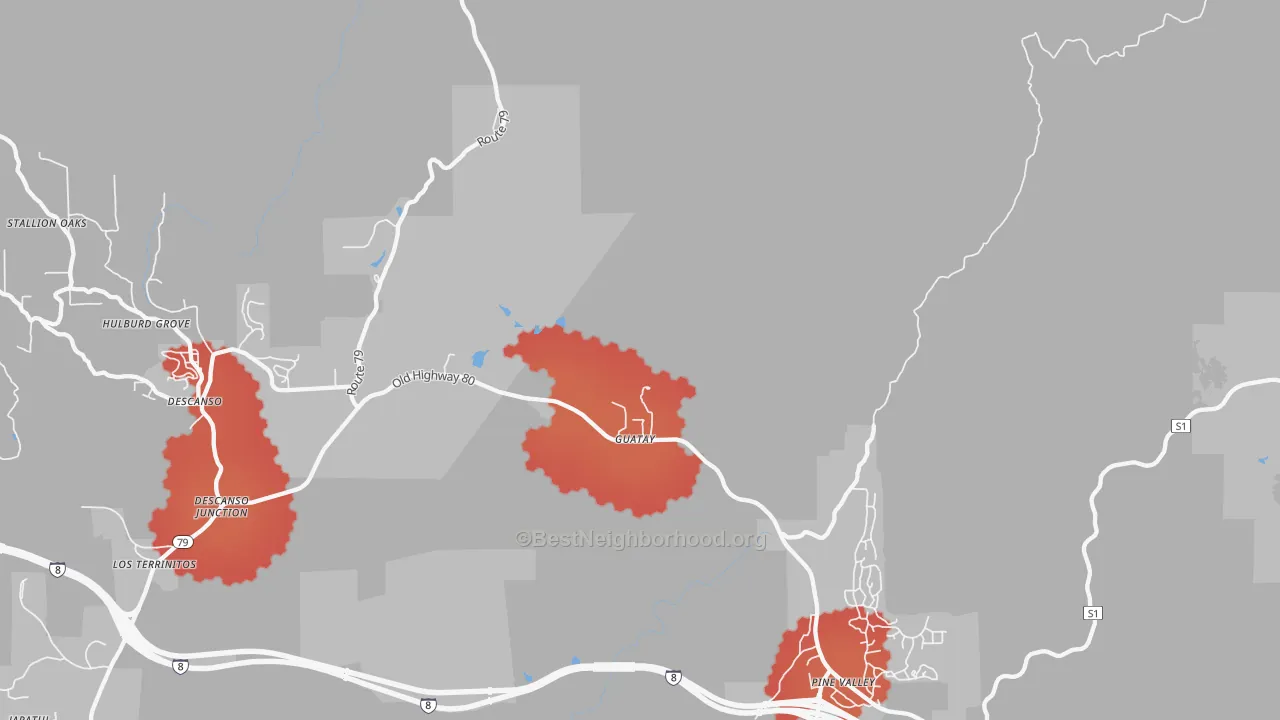 Transit Grade map of 91931, CA