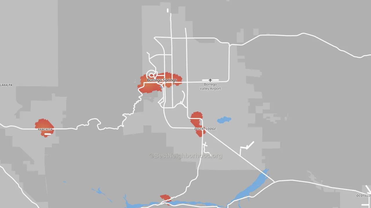Transit Grade map of 92004, CA