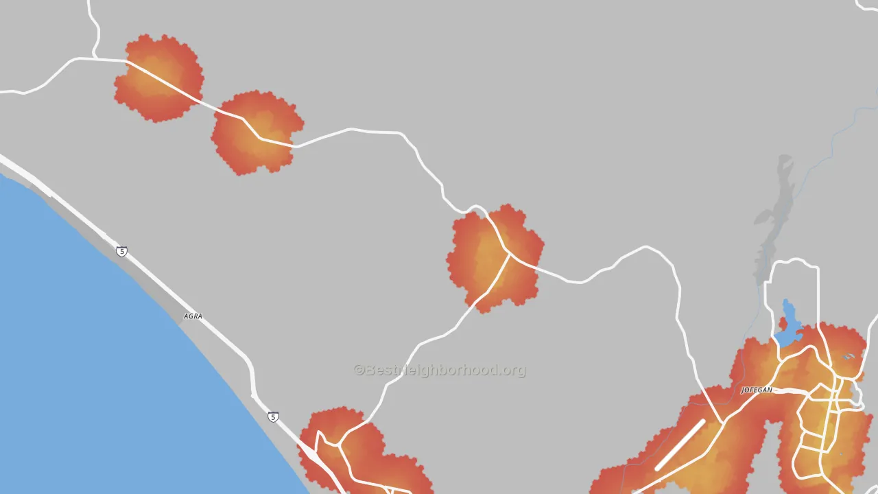 Transit Grade map of 92055, CA