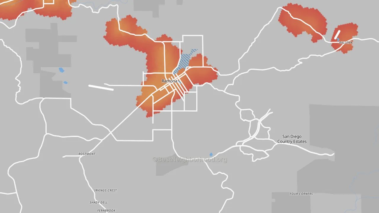 Transit Grade map of 92065, CA