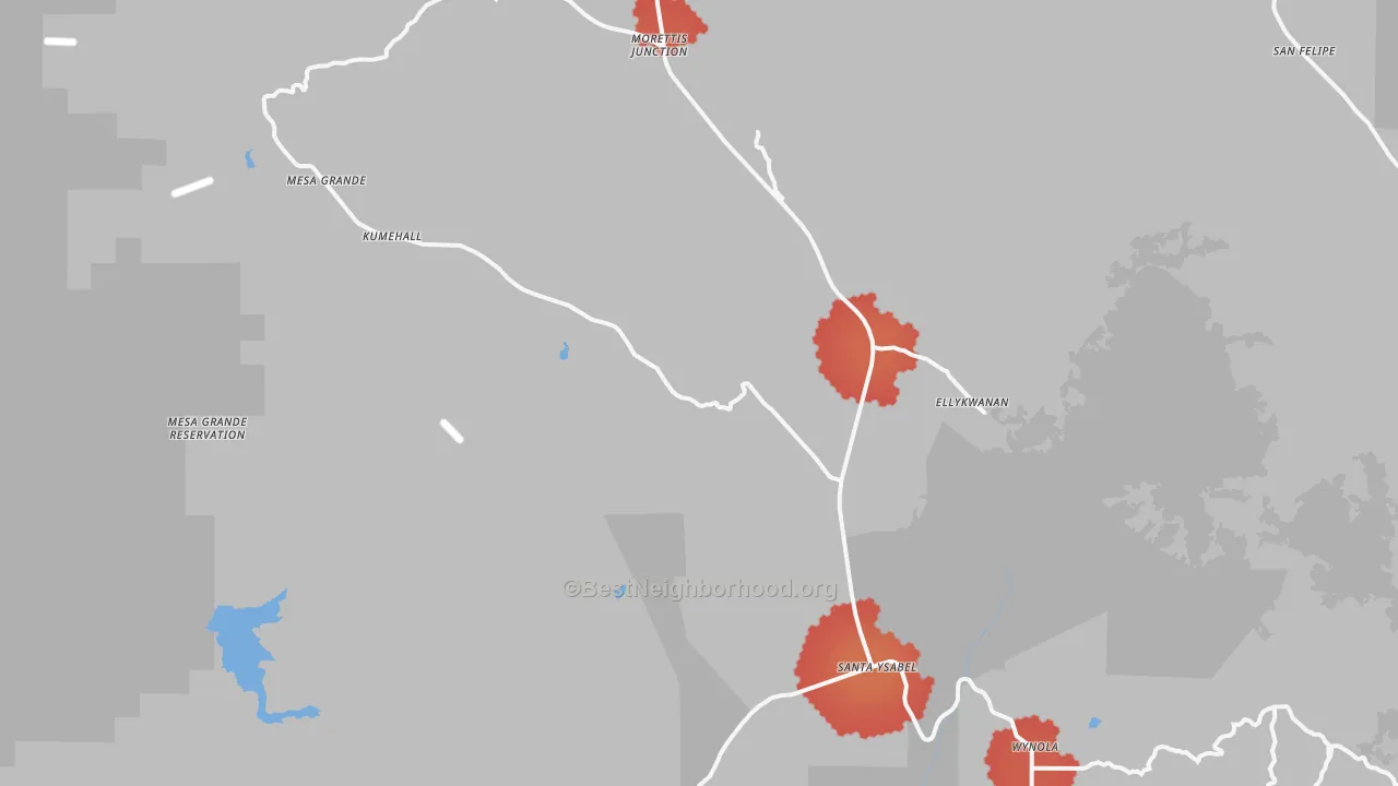 Transit Grade map of 92070, CA
