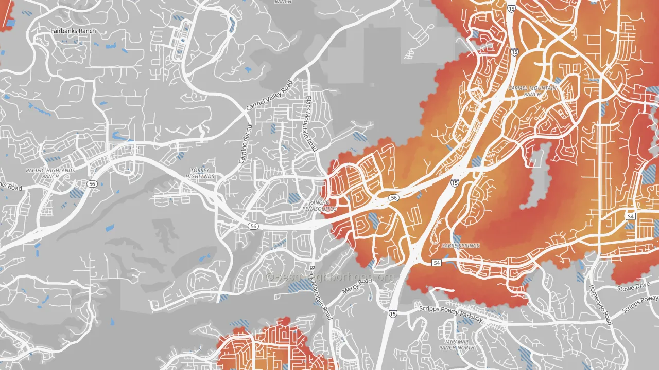 Transit Grade map of 92129, CA
