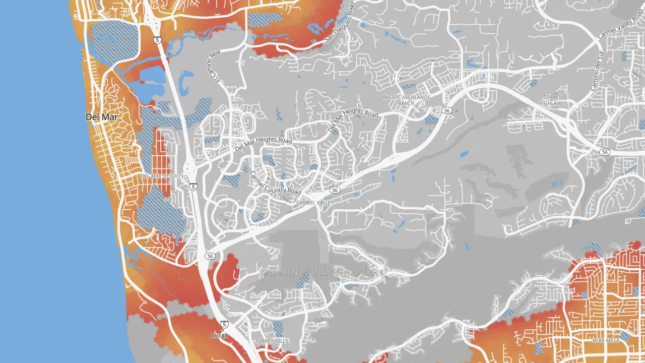 Transit Grade map of 92130, CA