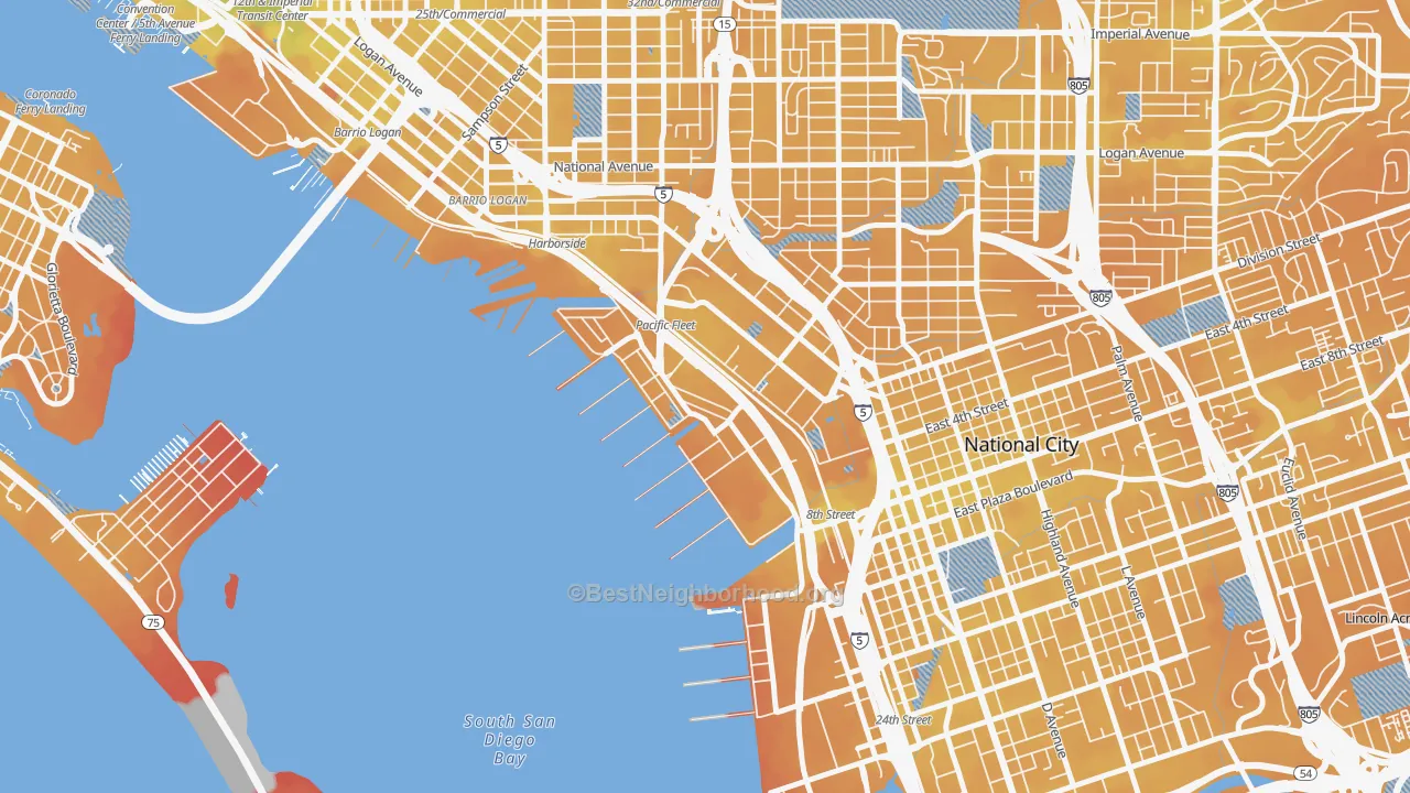 Transit Grade map of 92136, CA