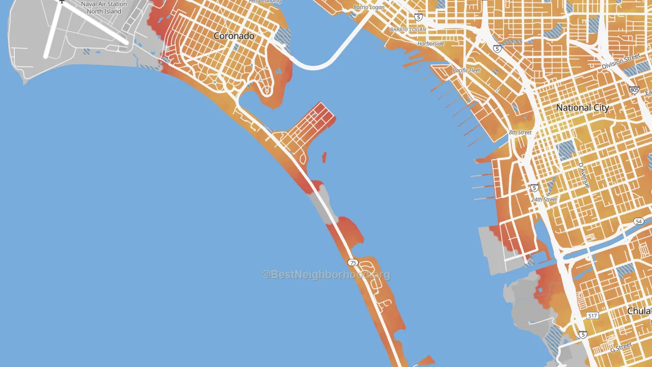 Transit Grade map of 92155, CA