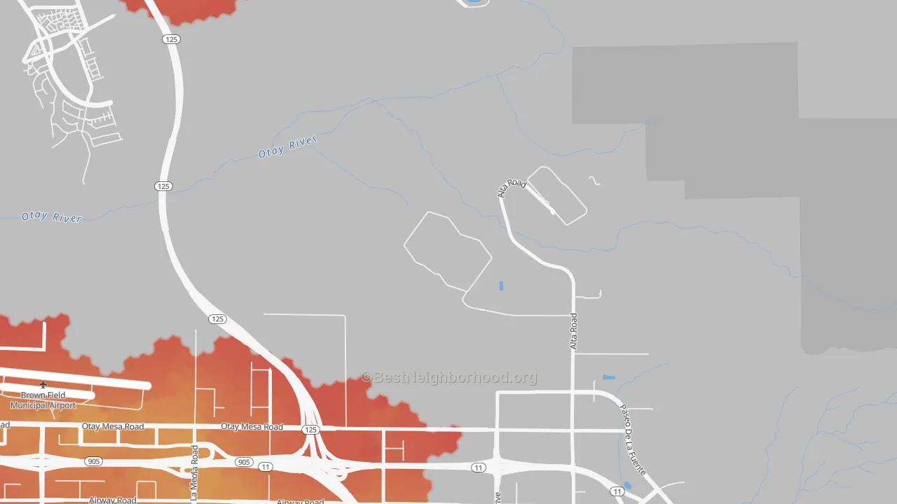 Transit Grade map of 92179, CA