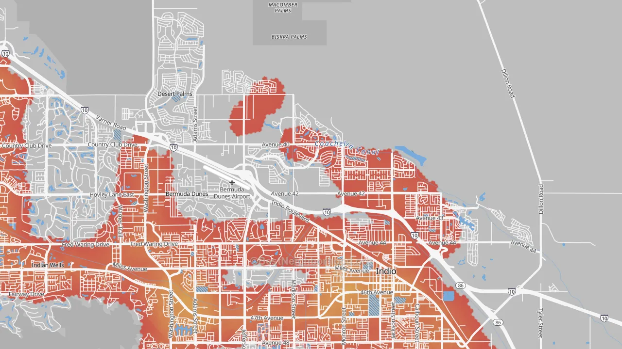Transit Grade map of 92203, CA