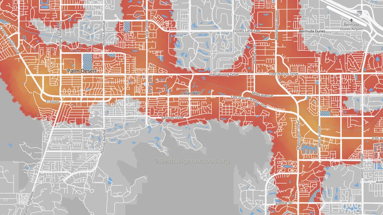 Transit Grade map of 92210, CA
